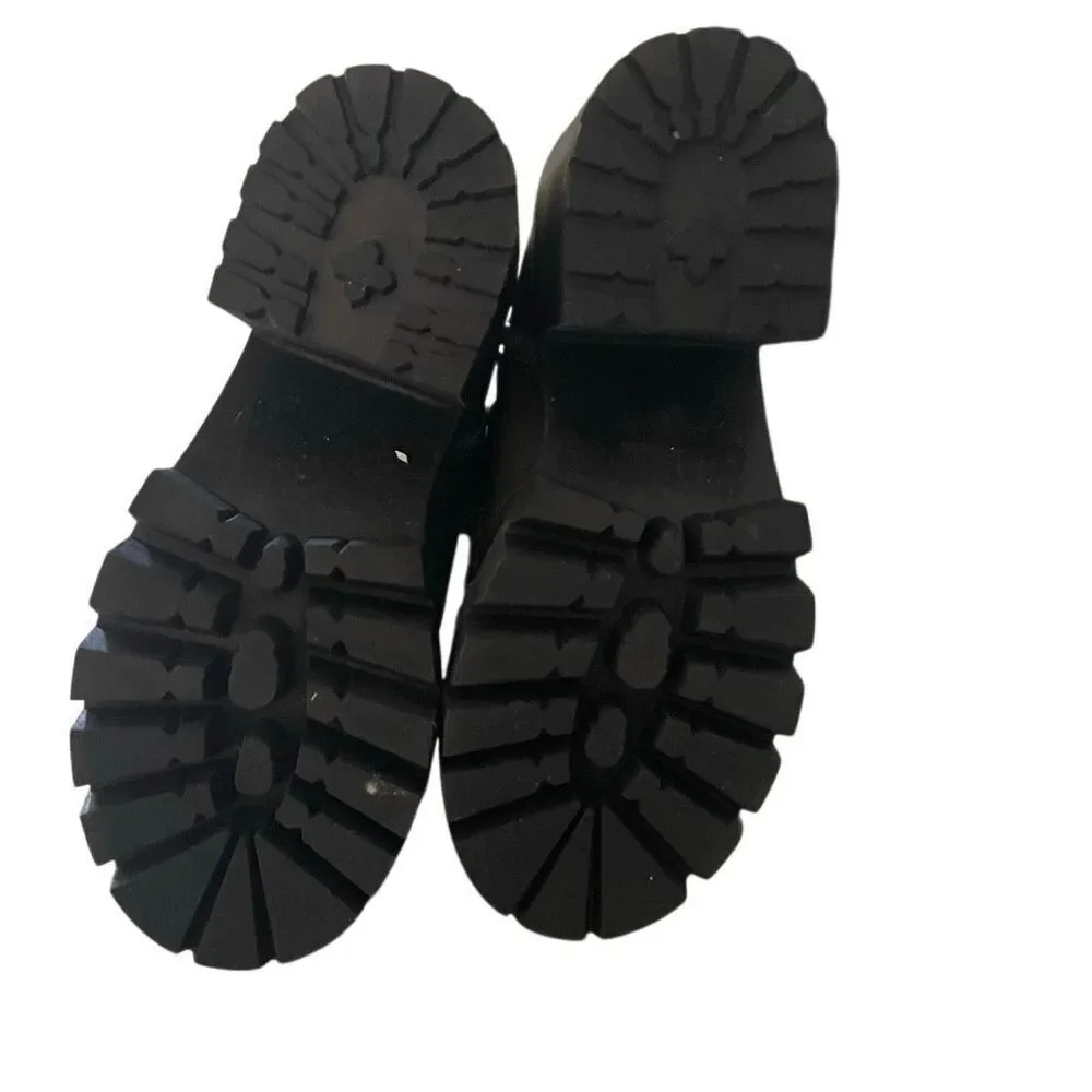 JEFFREY CAMPBELL | road rage lug sole green black hiker inspired ankle boots 8.5